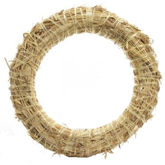 Decoris krans van stro - Set van 2x stuks - 35 x 6 cm - DIY kransen maken - kerst deurkrans/kerstkra