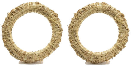 Decoris krans van stro - Set van 3x stuks - 50 x 8 cm - DIY kransen maken - deurkrans - kerstkrans