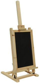 Decoris Krijtbord/memobord schildersezel van hout 31 x 29 x 85 cm - Krijtborden Bruin