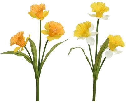 Decoris Kunstbloem Narcis h60cm geel 2 assorti