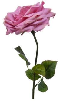 Decoris Kunstbloem Roos polyester 53cm roze