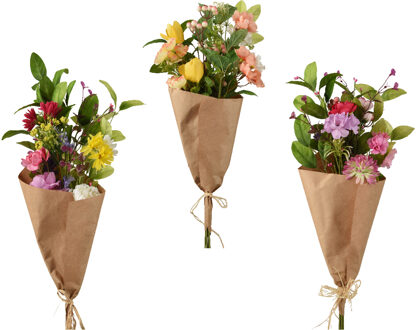 Decoris Kunstbloemen zomerboeket H70cm verschillende