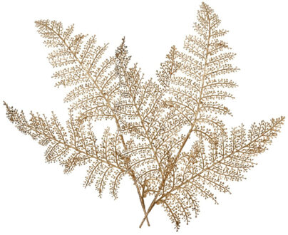 Decoris Kunstplant tak varen - 2x - goud - 80 x 30 cm - kunststof - metallic glans - decoratie