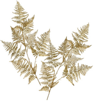 Decoris Kunstplant tak varen - 2x - goud - 87 x 36 cm - kunststof - metallic glans - decoratie