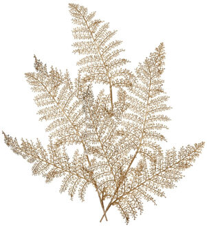 Decoris Kunstplant tak varen - 3x - goud - 80 x 30 cm - kunststof - metallic glans - decoratie