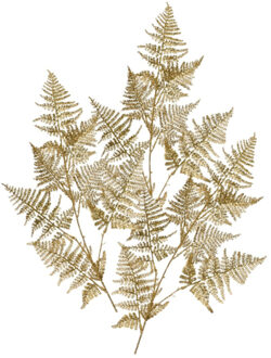 Decoris Kunstplant tak varen - 3x - goud - 87 x 36 cm - kunststof - metallic glans - decoratie