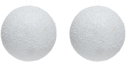 Decoris Kunstsneeuw 3x grote witte sneeuwballen 14 cm - Sneeuwversiering/sneeuwdecoratie