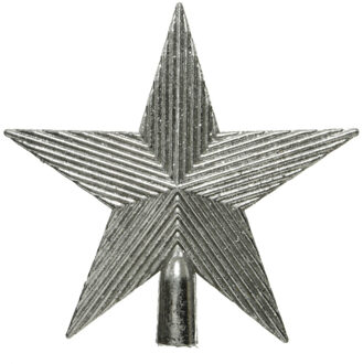 Decoris Kunststof ster piek/kerstboom topper zilver antiek 19 cm