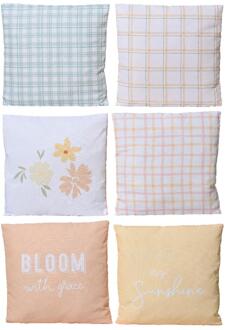 Decoris Kussen polyester buiten 45x45cm roze