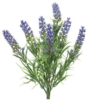 Decoris Lavandula/lavendel - kunstplant - 34 cm - Kunstplanten Paars