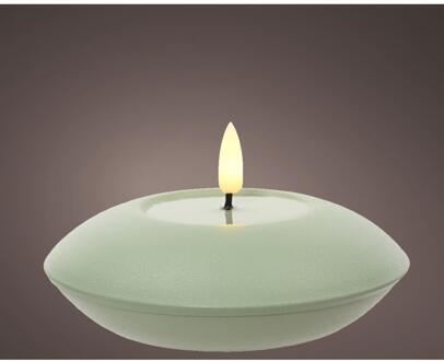 Decoris LED buiten kaars ijzer H6.5cm groen