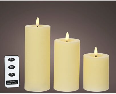 Decoris Led Kaars Creme - Warm Wit - Binnen - 3 Stuks