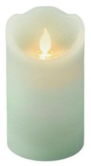 Decoris LED Waving Kaars Van Wax- Kleur Mintgroen- Ø7.5-H12.5cm -vlam Beweegt Heen En