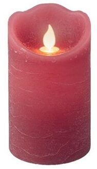 Decoris LED Waving Kaars Van Wax- Kleur Roze- Ø7.5-H12.5cm -vlam Beweegt Heen En Weer