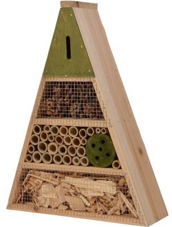Decoris Lichtgroen insectenhotel huisje 19 cm driehoek