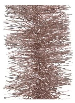 Decoris Lichtroze kerstslingers 10 cm breed x 270 cm kerstboomversiering