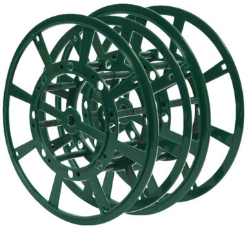 Decoris Lumineo haspel - 2x - groen - kunststof - 20 cm - voor kerstverlichting - opruimen/opbergen