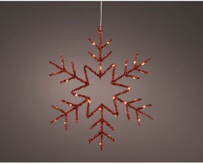 Decoris Micro Led Sneeuwvlok Kerstdecoratie - Warm Wit - 38cm - Binnen