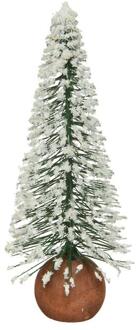 Decoris Mini everlands kunstkerstboom met sneeuw 22cm groen