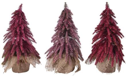 Decoris Mini everlands kunstkerstboom roze 3ass 20cm verschillende