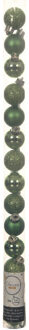 Decoris Mini kerstballen - 14x st - groen - D3 cm - kunststof - kerstversiering