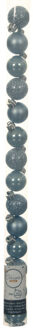 Decoris Mini kerstballen - 14x st - lichtblauw - D3 cm - kunststof - kerstversiering
