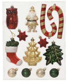 Decoris Mix box kunststof d8 cm ass 12st I kerst Multikleur