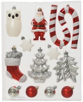 Decoris Mix box kunststof d8 cm ass 12st II kerst Multikleur