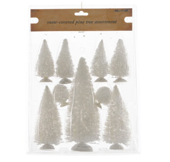 Decoris Modelbouw miniatuur boompjes wit 9x stuks kunststof