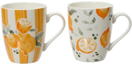 Decoris Mok porselein 340ml citroen oranje