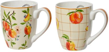 Decoris Mok porselein 400ml perzik oranje