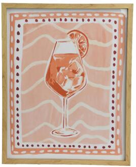 Decoris Muurdeco canvas cocktail 40x2,6x50cm oranje