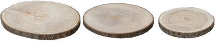 Decoris Onderbord hout dia37cm 3-delig bruin
