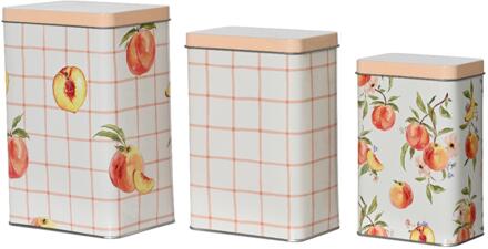 Decoris Opbergblik 3-delig H18.5cm multi oranje