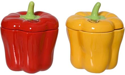 Decoris Opbergpot Paprika dolomiet 12x12x15cm verschillende