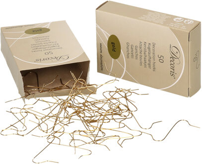 Decoris Ophanghaakjes - 600x - goud - voor kerstballen - 3,5 cm