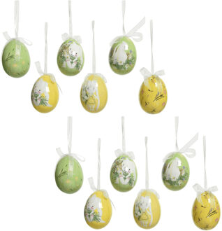 Decoris Paaseieren - 12x stuks - foam - 6 cm - paasversiering - pasen