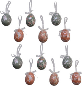 Decoris Paaseieren - 18x stuks - foam - paasversiering - 6 cm - paasei