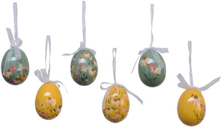 Decoris Paaseieren - 6x stuks - foam - 6 cm - paasversiering - pasen