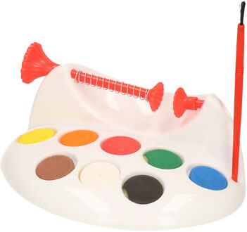 Decoris Paaseieren schilder verfmolen set houder met verf en kwast