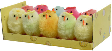 Decoris paaskuikentjes met bloem 5 cm - 10x stuks - Feestdecoratievoorwerp