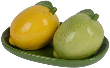 Decoris Peper-en zoutstel Citroen op schaal groen