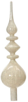 Decoris piek - cr?me wit - glas - 35 cm - kerstboomversiering - kerstversiering Creme