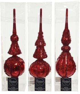 Decoris Piek glas d8h31cm kerstrood a3