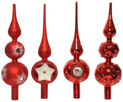 Decoris Piek glas kerstrood 31cm