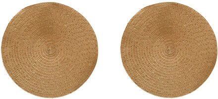 Decoris placemat - 10x stuks - goud - D38 cm - kunststof - rond - tafel onderleggers - placemats