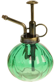 Decoris Plantenspuit/vernevelaar van glas - 200 ml - mosgroen - 9 x 10 x 15 cm - Plantenspuiten