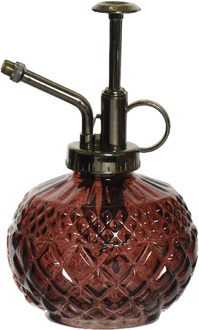 Decoris Plantenspuit/vernevelaar van glas - 275 ml - donkerrood - 10 x 10 x 15 cm