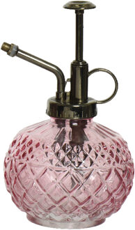 Decoris Plantenspuit/vernevelaar van glas - 450 ml - lichtroze - 10 x 10 x 15 cm