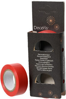 Decoris Raamtape kerst rood 2x 1000cm